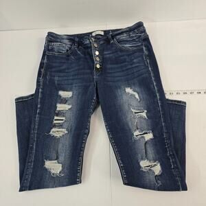 KanCan KC8634M Women’s Distressed Skinny Jeans Size 3/25 button fly‎ (6096)